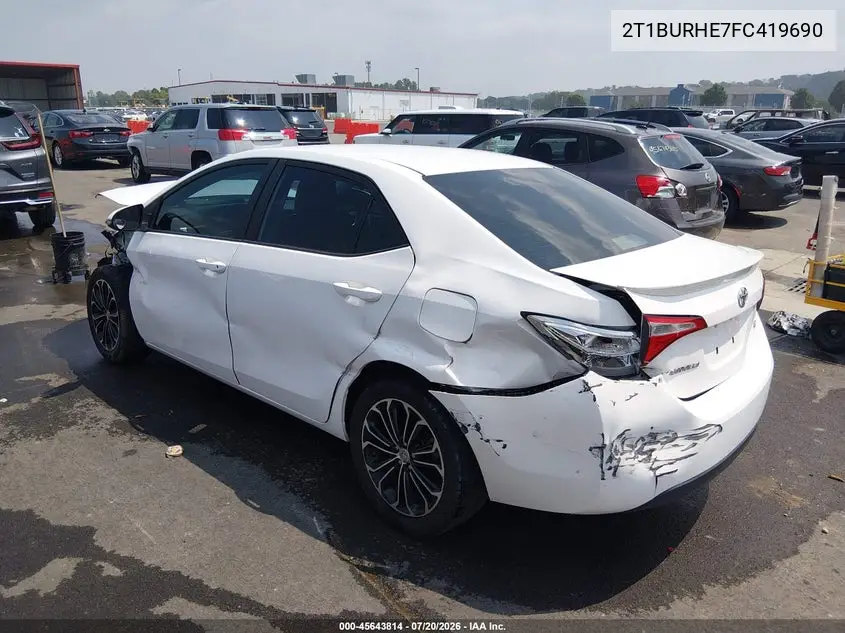 2015 Toyota Corolla S Plus VIN: 2T1BURHE7FC419690 Lot: 45643814