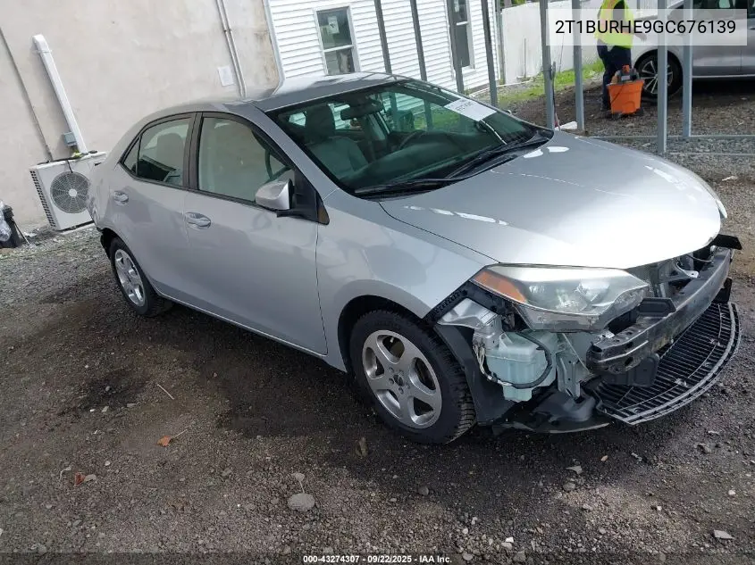 2T1BURHE9GC676139 2016 Toyota Corolla Le