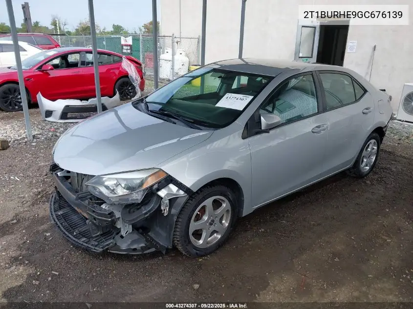 2T1BURHE9GC676139 2016 Toyota Corolla Le