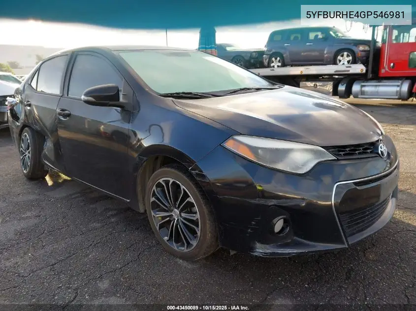 5YFBURHE4GP546981 2016 Toyota Corolla S Plus