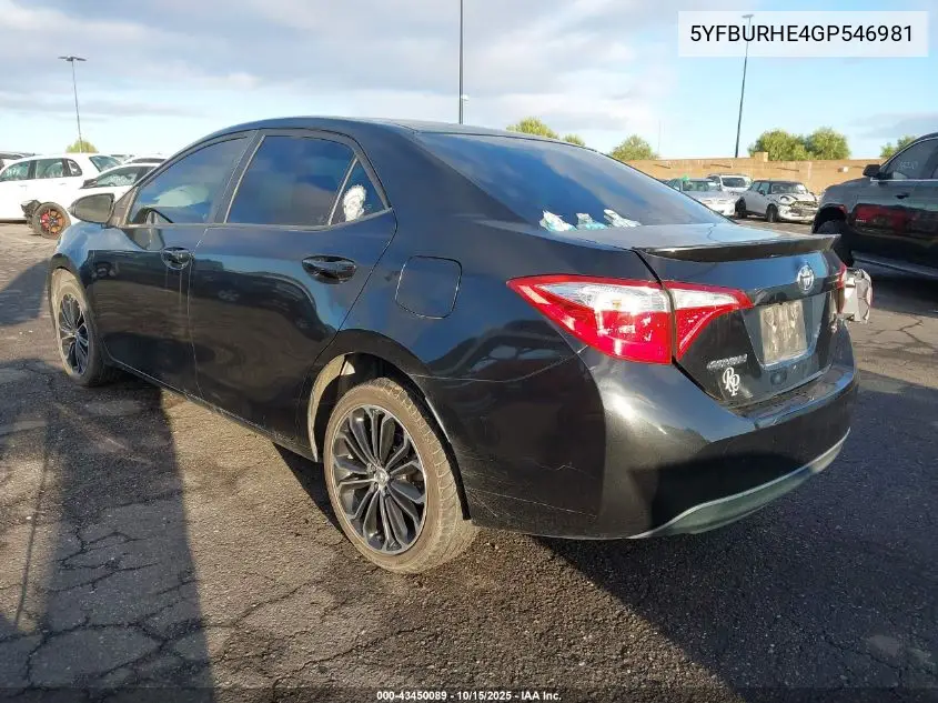 5YFBURHE4GP546981 2016 Toyota Corolla S Plus