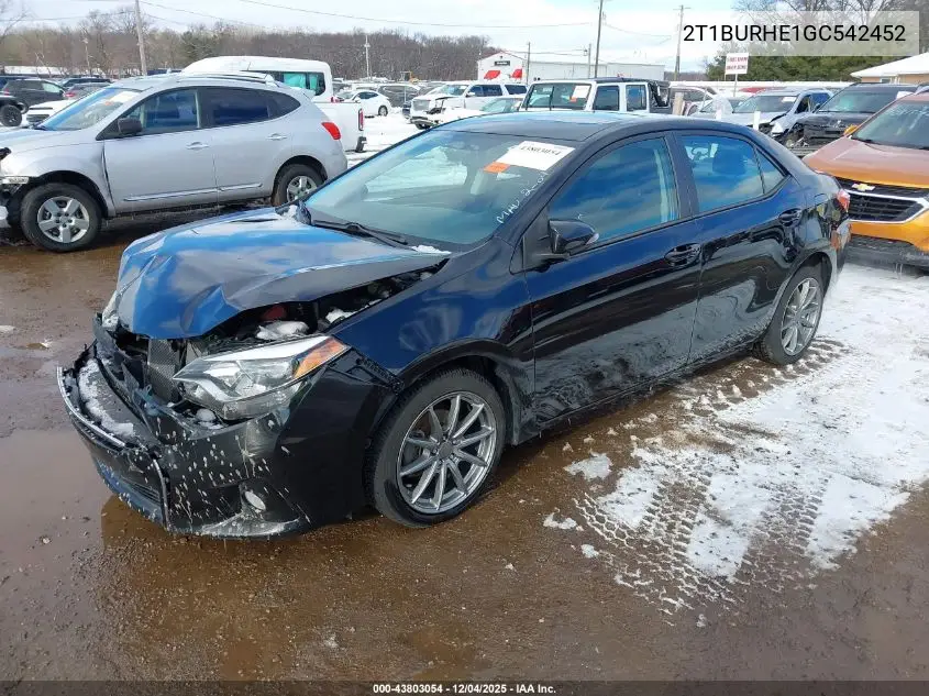 2T1BURHE1GC542452 2016 Toyota Corolla S Premium