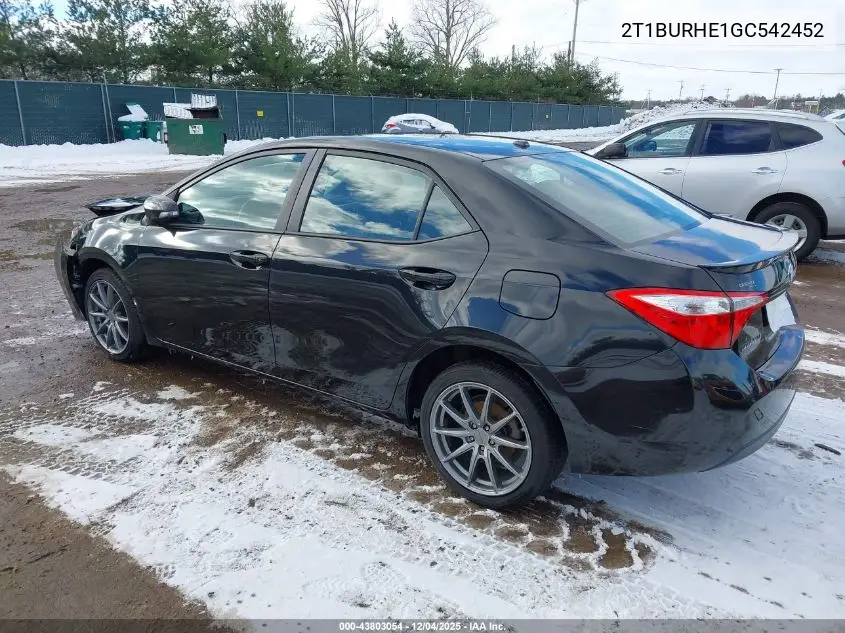 2T1BURHE1GC542452 2016 Toyota Corolla S Premium