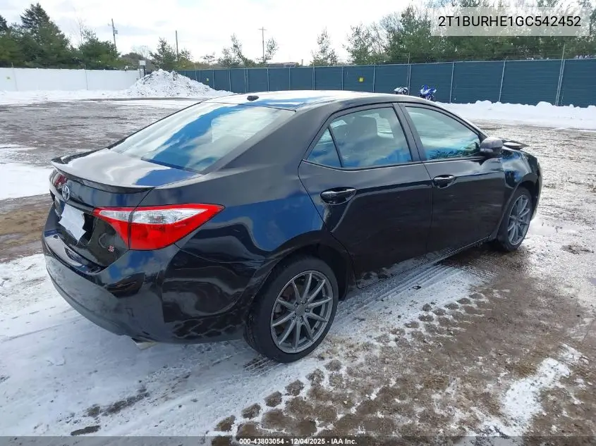 2T1BURHE1GC542452 2016 Toyota Corolla S Premium