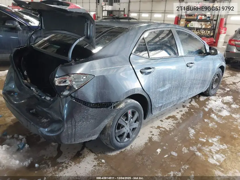 2T1BURHE9GC519792 2016 Toyota Corolla L