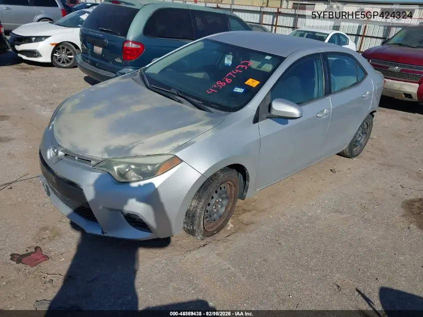 5YFBURHE5GP424324 2016 Toyota Corolla Le