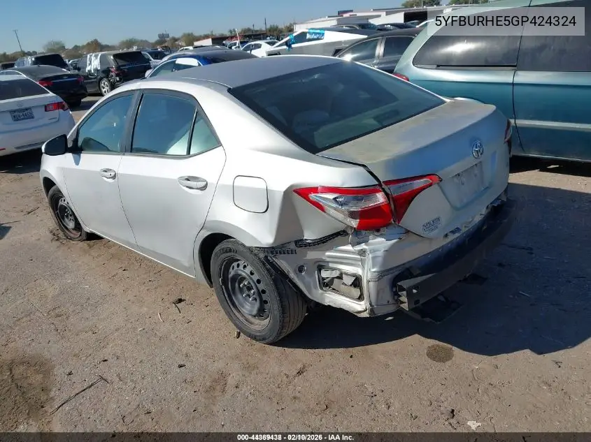 5YFBURHE5GP424324 2016 Toyota Corolla Le