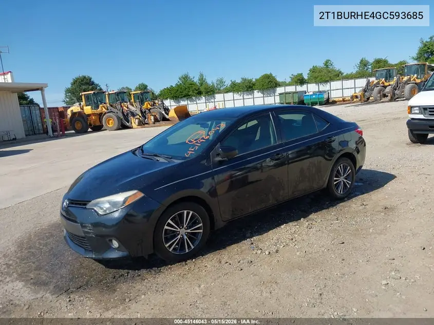 2T1BURHE4GC593685 2016 Toyota Corolla Le Plus