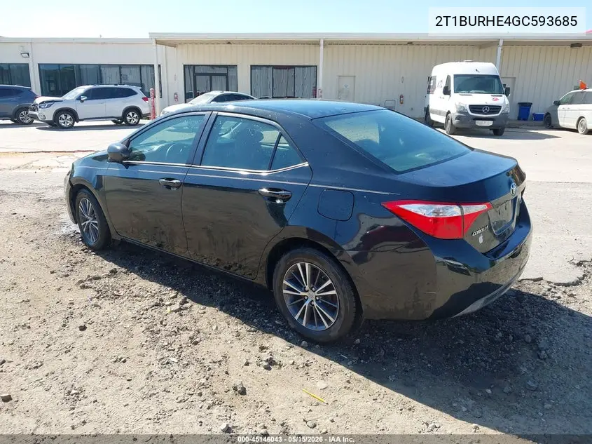 2T1BURHE4GC593685 2016 Toyota Corolla Le Plus