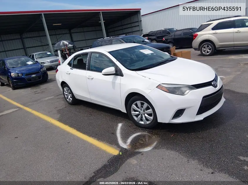 5YFBURHE6GP435591 2016 Toyota Corolla Le