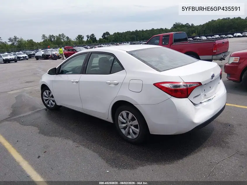 5YFBURHE6GP435591 2016 Toyota Corolla Le