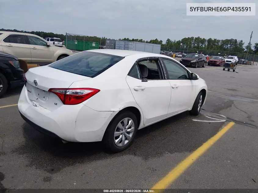 5YFBURHE6GP435591 2016 Toyota Corolla Le