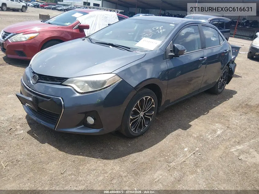 2016 Toyota Corolla S Plus VIN: 2T1BURHEXGC616631 Lot: 45549373