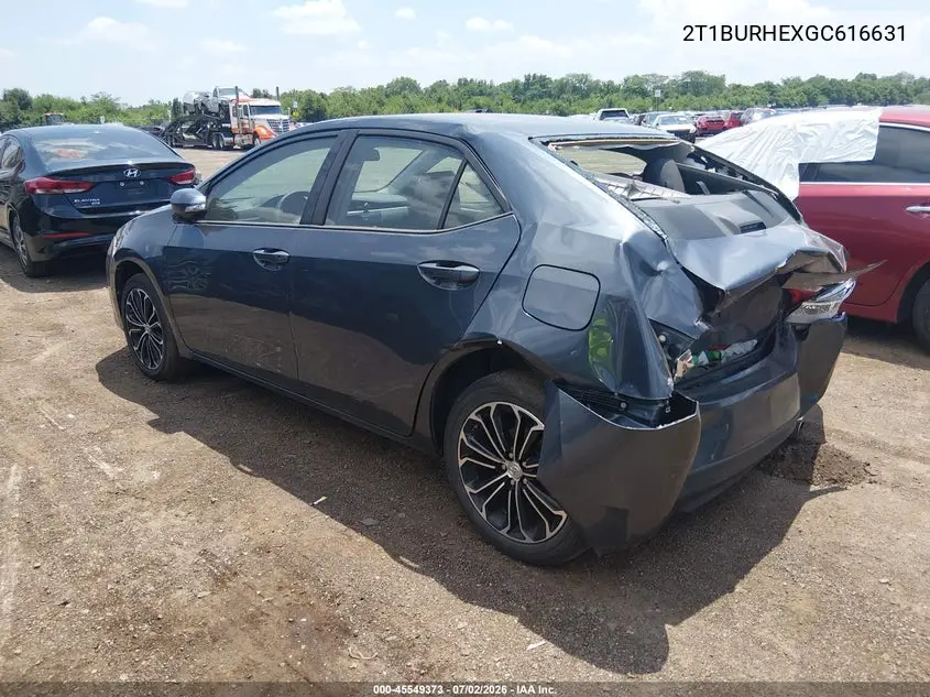 2016 Toyota Corolla S Plus VIN: 2T1BURHEXGC616631 Lot: 45549373
