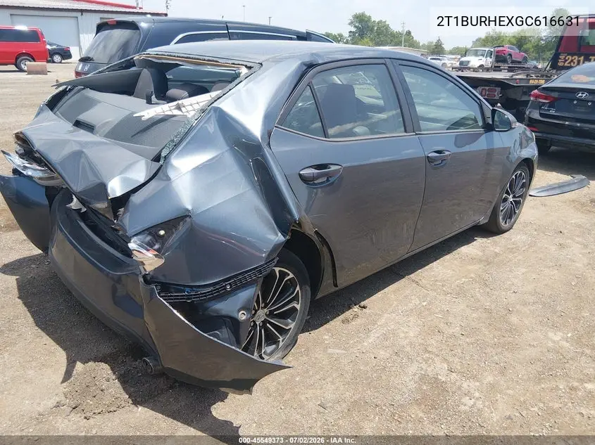 2016 Toyota Corolla S Plus VIN: 2T1BURHEXGC616631 Lot: 45549373