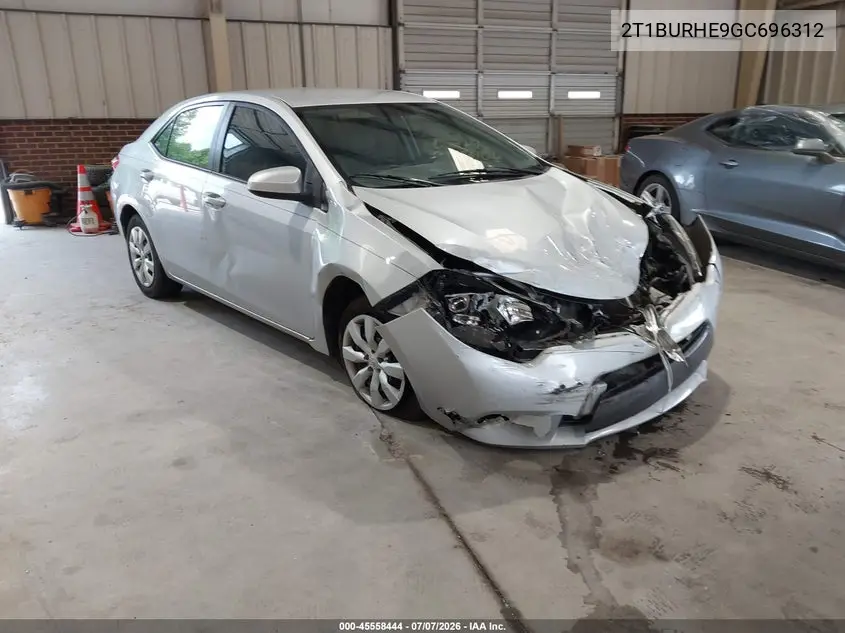 2016 Toyota Corolla Le VIN: 2T1BURHE9GC696312 Lot: 45558444