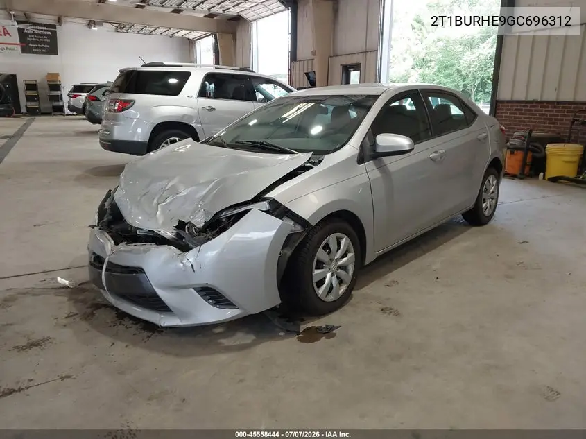 2016 Toyota Corolla Le VIN: 2T1BURHE9GC696312 Lot: 45558444