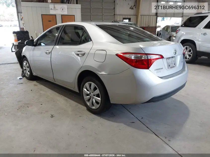 2016 Toyota Corolla Le VIN: 2T1BURHE9GC696312 Lot: 45558444