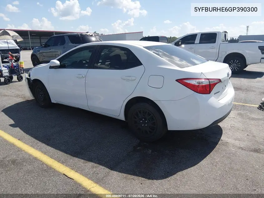 2016 Toyota Corolla Le VIN: 5YFBURHE6GP390300 Lot: 45659711