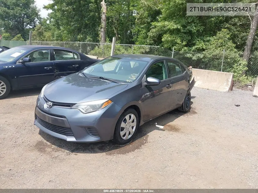 2016 Toyota Corolla Le VIN: 2T1BURHE9GC526421 Lot: 45675929