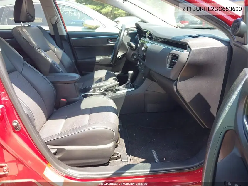 2016 Toyota Corolla S Plus VIN: 2T1BURHE2GC653690 Lot: 45684640