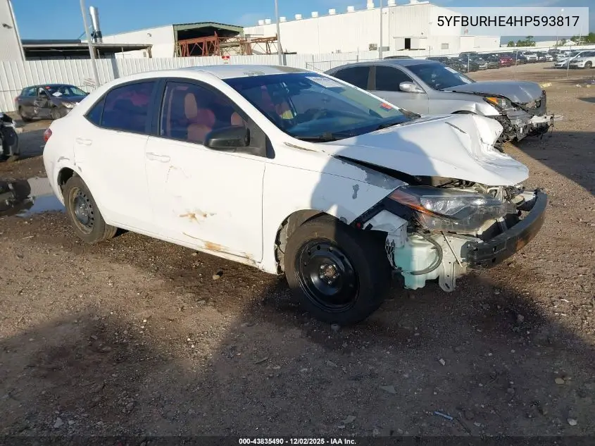 5YFBURHE4HP593817 2017 Toyota Corolla Le