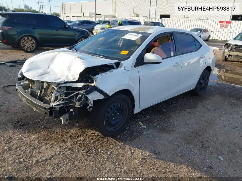 5YFBURHE4HP593817 2017 Toyota Corolla Le