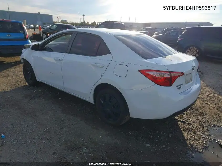 5YFBURHE4HP593817 2017 Toyota Corolla Le