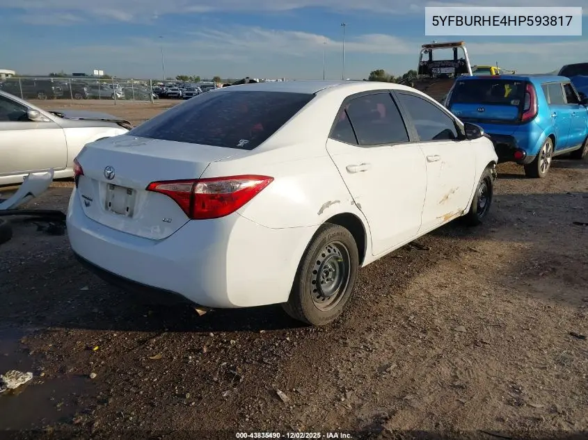 5YFBURHE4HP593817 2017 Toyota Corolla Le