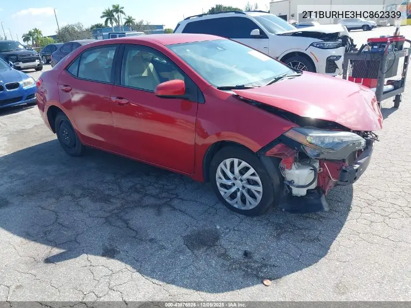 2T1BURHE3HC862339 2017 Toyota Corolla Le