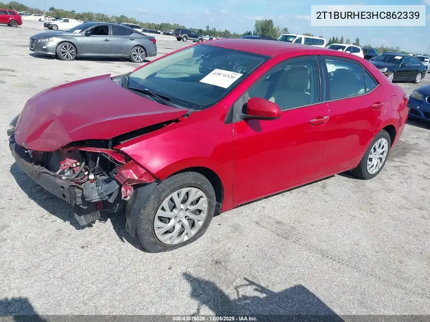 2T1BURHE3HC862339 2017 Toyota Corolla Le