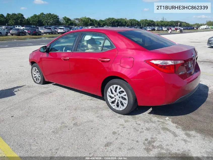 2T1BURHE3HC862339 2017 Toyota Corolla Le
