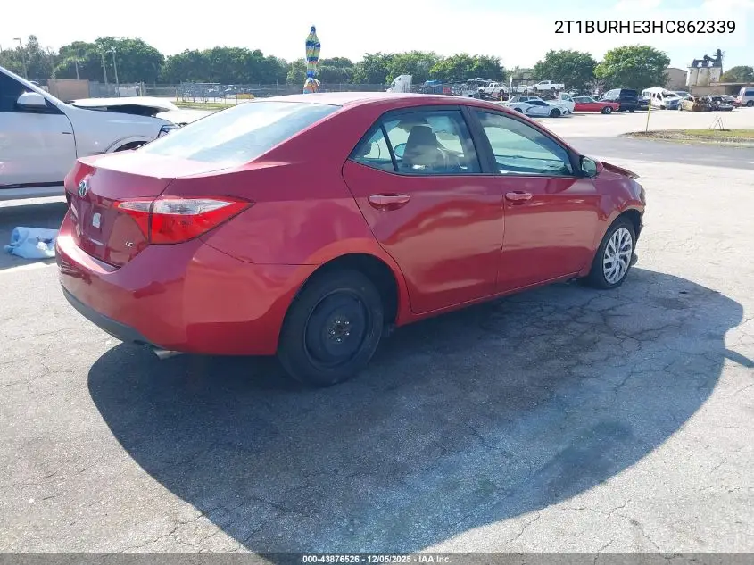 2T1BURHE3HC862339 2017 Toyota Corolla Le