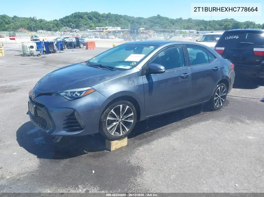 2017 Toyota Corolla Se VIN: 2T1BURHEXHC778664 Lot: 45354569