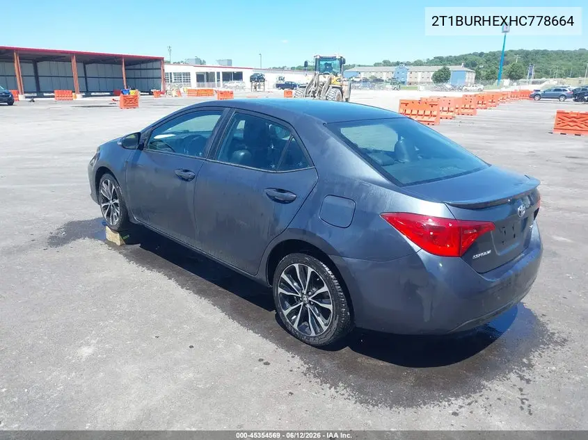 2017 Toyota Corolla Se VIN: 2T1BURHEXHC778664 Lot: 45354569