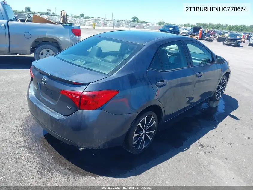 2017 Toyota Corolla Se VIN: 2T1BURHEXHC778664 Lot: 45354569
