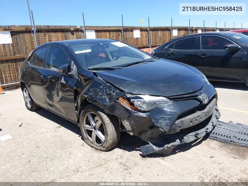 2017 Toyota Corolla Le VIN: 2T1BURHE5HC958425 Lot: 45360113