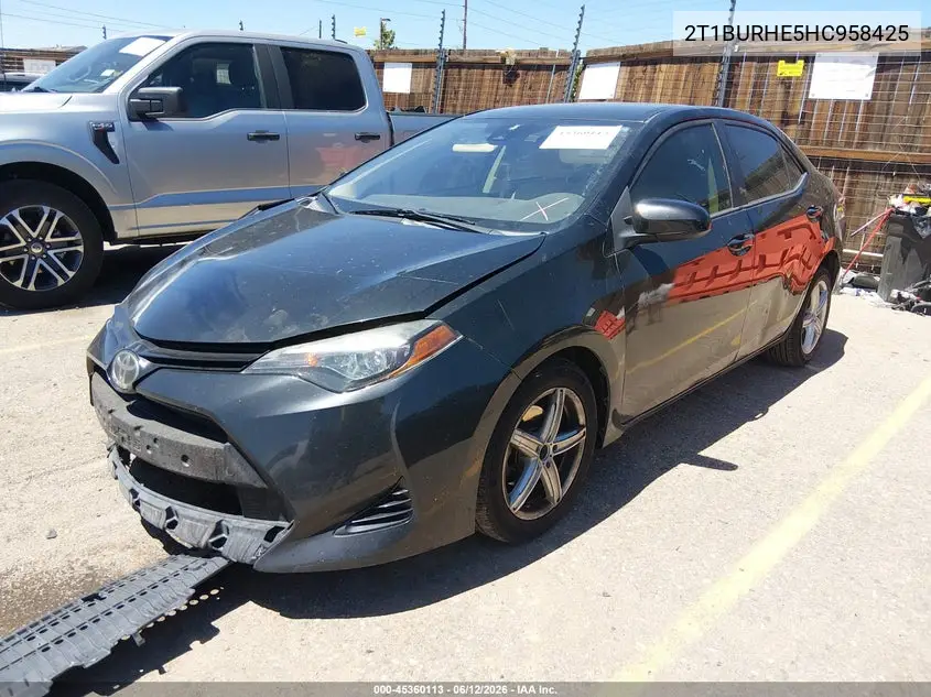 2017 Toyota Corolla Le VIN: 2T1BURHE5HC958425 Lot: 45360113