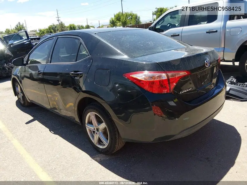 2017 Toyota Corolla Le VIN: 2T1BURHE5HC958425 Lot: 45360113