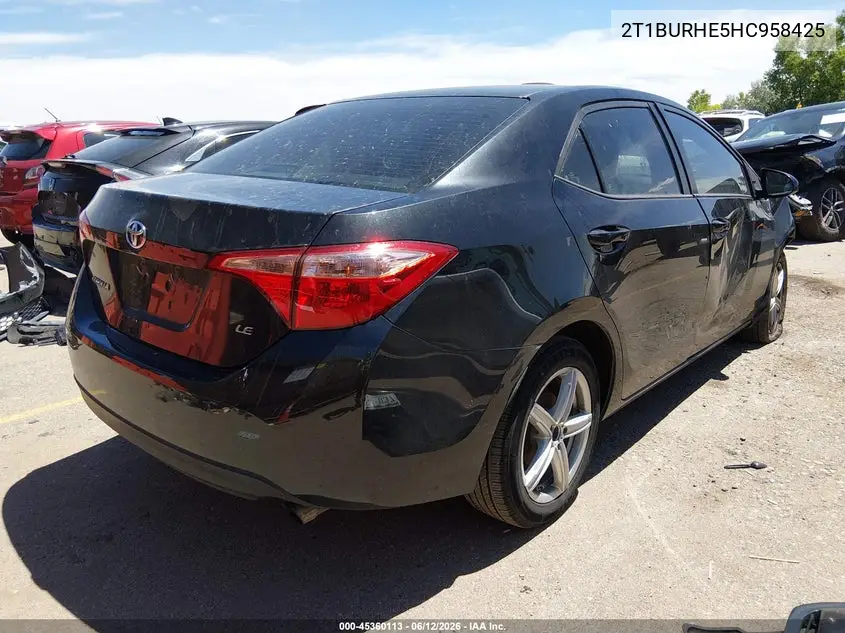2017 Toyota Corolla Le VIN: 2T1BURHE5HC958425 Lot: 45360113