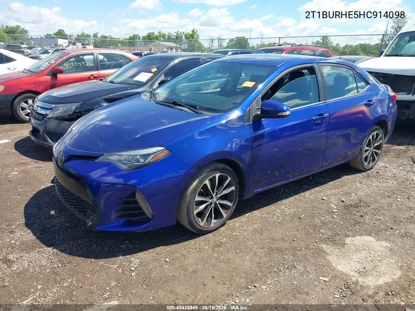 2017 Toyota Corolla Se VIN: 2T1BURHE5HC914098 Lot: 45435949