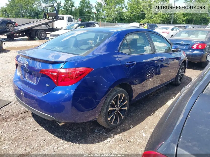 2017 Toyota Corolla Se VIN: 2T1BURHE5HC914098 Lot: 45435949
