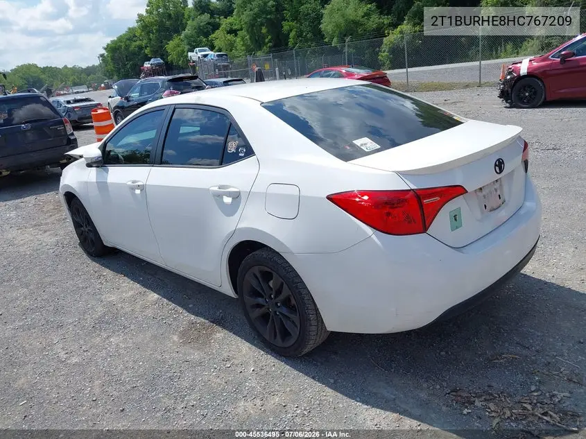 2017 Toyota Corolla Se VIN: 2T1BURHE8HC767209 Lot: 45536495