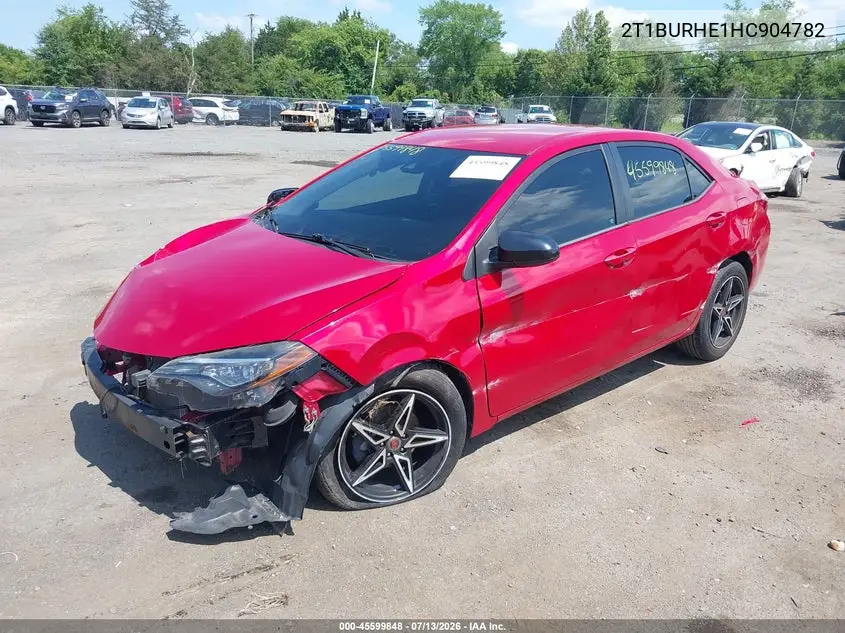 2017 Toyota Corolla Le VIN: 2T1BURHE1HC904782 Lot: 45599848