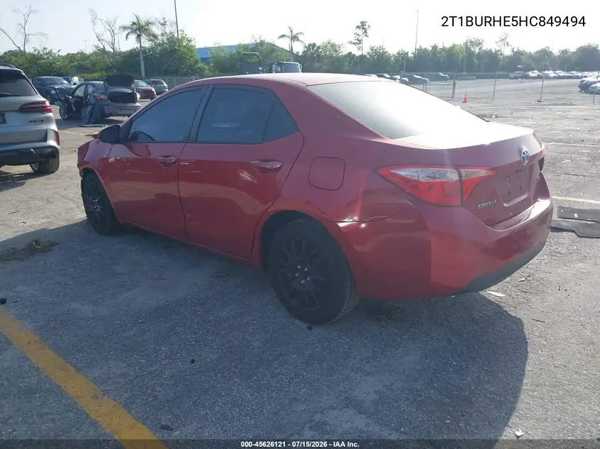 2017 Toyota Corolla Le VIN: 2T1BURHE5HC849494 Lot: 45626121