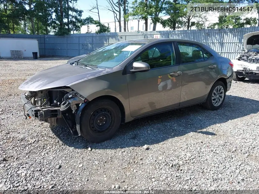 2017 Toyota Corolla Le VIN: 2T1BURHE8HC914547 Lot: 45632074