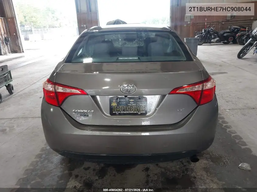 2017 Toyota Corolla Le VIN: 2T1BURHE7HC908044 Lot: 45654262