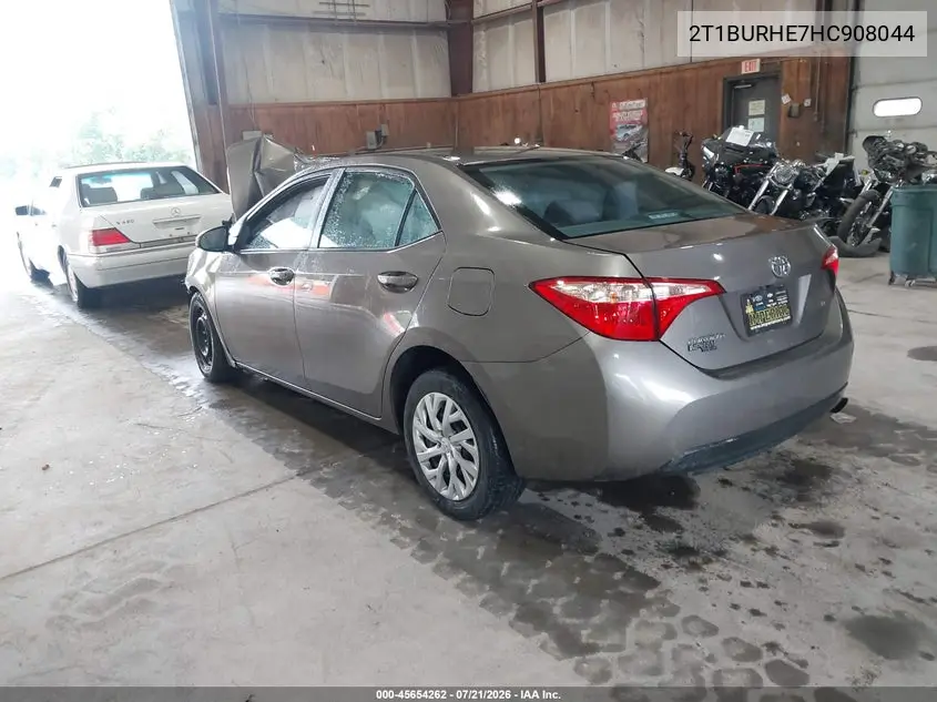 2017 Toyota Corolla Le VIN: 2T1BURHE7HC908044 Lot: 45654262