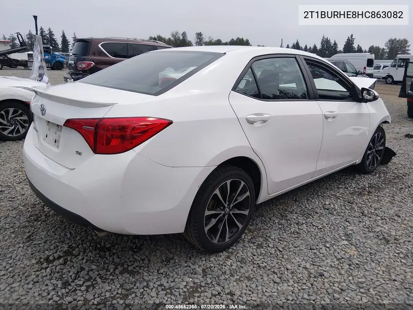 2017 Toyota Corolla Se VIN: 2T1BURHE8HC863082 Lot: 45662365