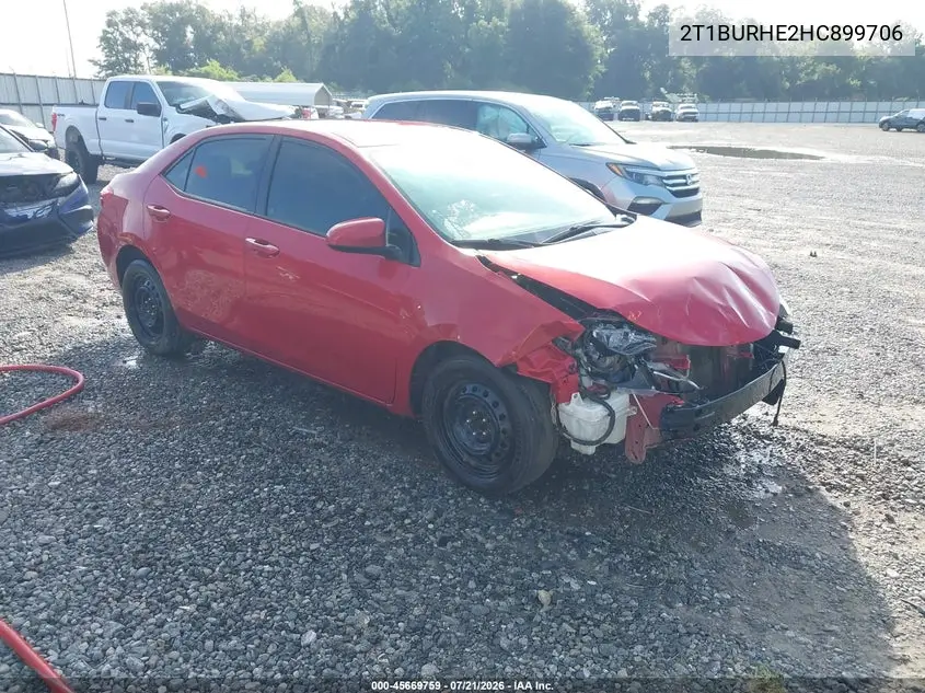 2017 Toyota Corolla Le VIN: 2T1BURHE2HC899706 Lot: 45669759